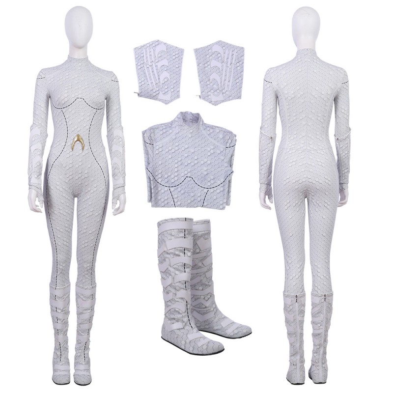 2018 Aquaman Queen Atlanna Cosplay Costume White Jumpsuit