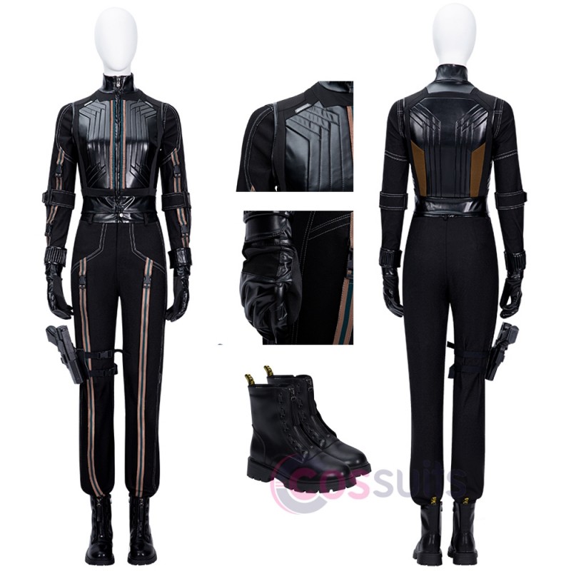 Hawkeye Cosplay Costumes Yelena Belova Black Top Level Suit