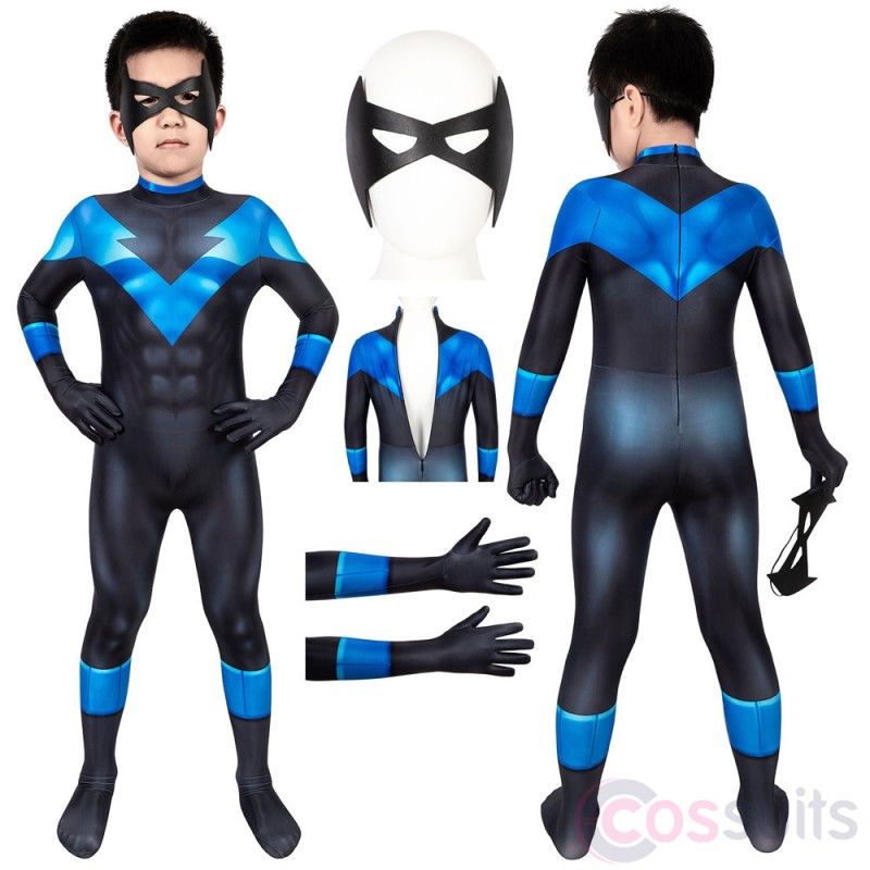 Nightwing Costume For Kids Batman: Under The Red Hood Nightwing Jumpsuit For Children Halloween