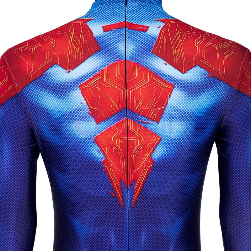 Spider-man Blue Cotton Cosplay Costumes Miles Morales Suits - CosSuits