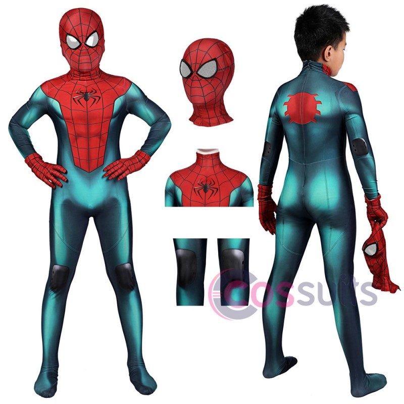 Spider-Man PS5 Kids Cosplay Costume Spider-Man Miles Morales Suit