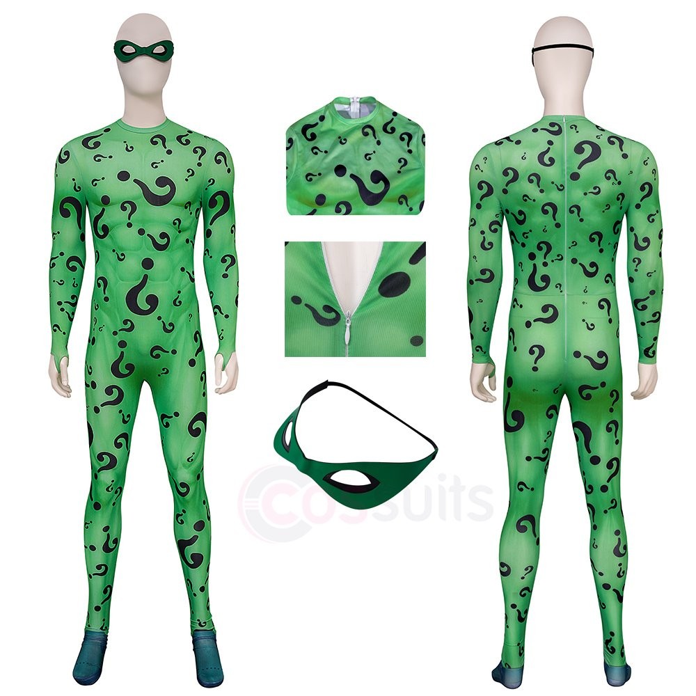Riddler Cosplay Jumpsuit Forever Series Halloween Suits - CosSuits