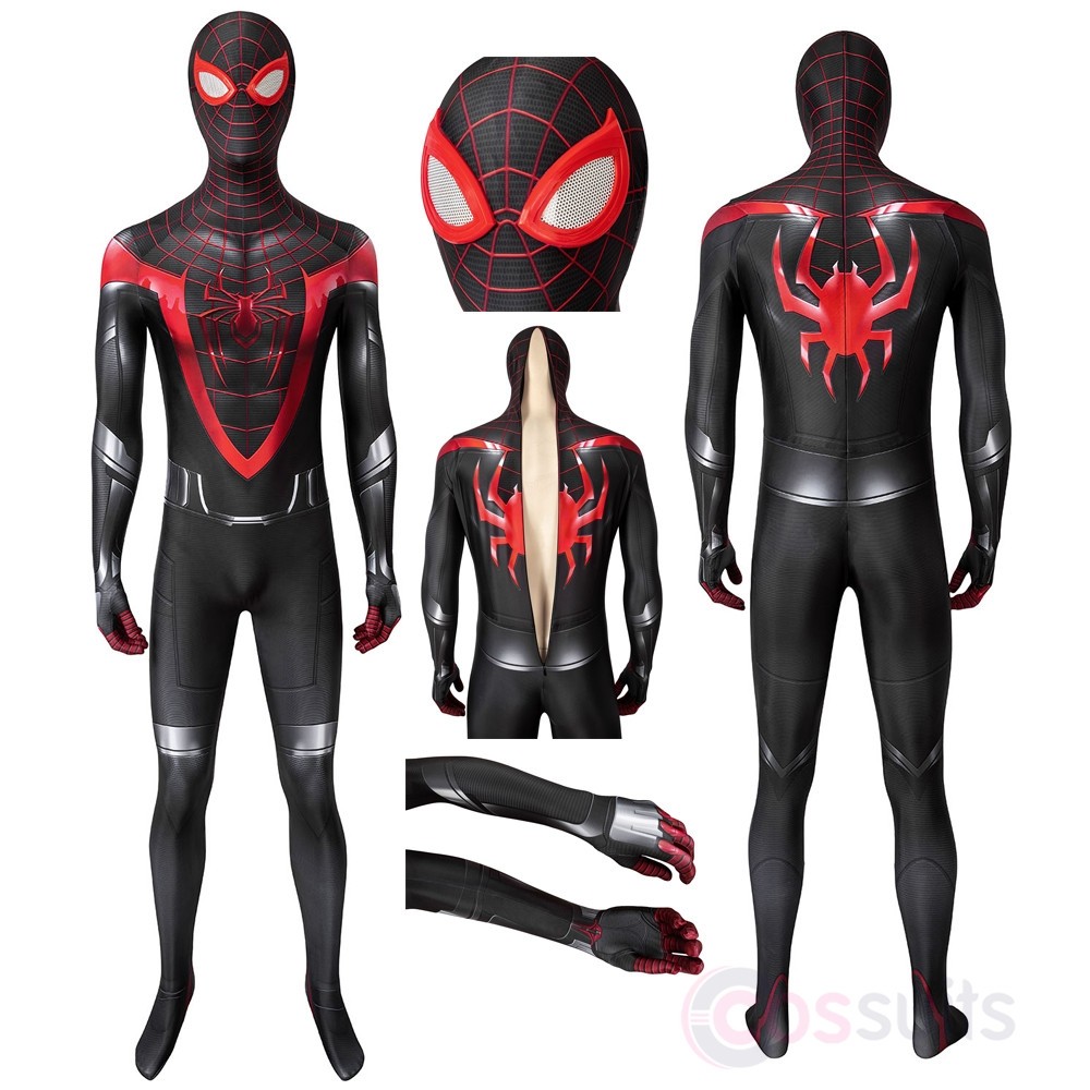 Spiderman Costume Spider Man PS5 Miles Morales Cosplay Jumpsuit - CosSuits