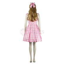 2023 Film Barbie Cosplay Costume Pink Plaid Skirt