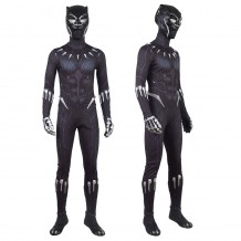Black Panther Cosplay Costume T'Challa Black Jumpsuit