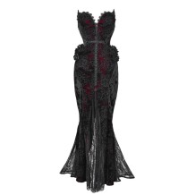 Scarlet Romance Gothic Velvet Mermaid Gown