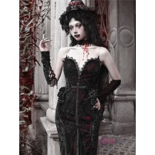 Scarlet Romance Gothic Velvet Mermaid Gown