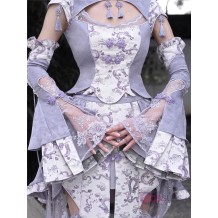 Dragon in Wisteria Japanese Princess Sleeve Dress