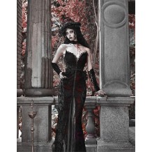 Blood Supply Romantic Goth Neckline Vampire Mermaid Dress