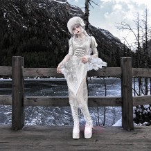 Blood Supply Gothic Lolita OP Dress White Qi Lolita One Piece Dress