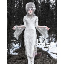 Blood Supply Gothic Lolita OP Dress White Qi Lolita One Piece Dress