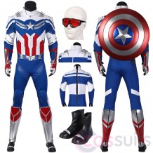 Captain America Sam Wilson Cosplay Costume New The Falcon And The Winter Soldier Cosplay