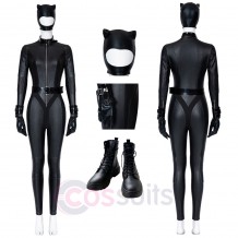 Catgirl Cosplay Costumes CW Selina Kyle Black Battle Suit