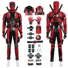 Marvel Rivals Deadpool Red Leather Cosplay Costumes