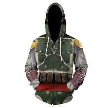 The Mandalorian Boba Fett Zip Up Hoodie for Casual and Cosplay Wear