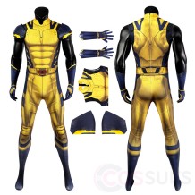 Deadpool 3 Wolverine Yellow Cosplay Costumes Sleeveless Jumpsuit
