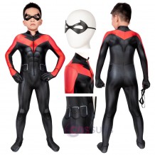 Kids Dick Grayson Cosplay Jumpsuit The Judas Contract Spandex Suit Halloween Costumes