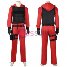 La casa de papel S5 Costumes Money Heist Red Cosplay Suit With Black Vest