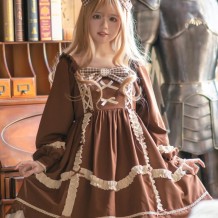 Lovely Princess High Waist Lolita Dress with Long Sleeves