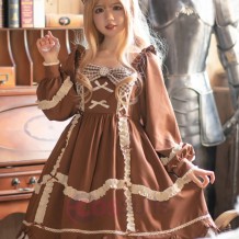 Lovely Princess High Waist Lolita Dress with Long Sleeves