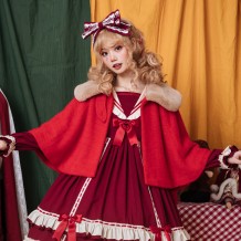 Autumn Winter Thick Woolen Lolita Cape