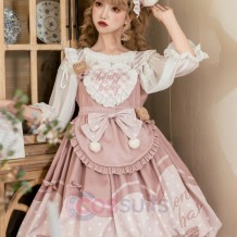 Lovely Polka Dot Princess Lolita Bud Jumper Skirt