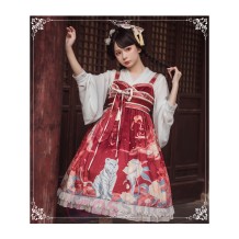 Elegant Chinese Style High Waist Lolita Jumper Skirt