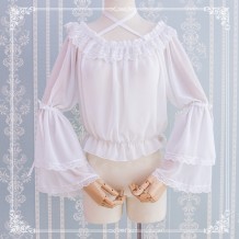 Chiffon Off-Shoulder Lolita Long Sleeve Blouse