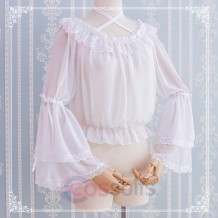 Chiffon Off-Shoulder Lolita Long Sleeve Blouse