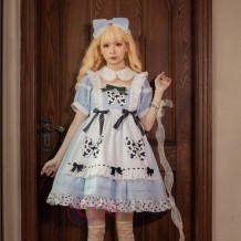 Daily Lovely Butterfly Print Lolita Short Sleeve Dress