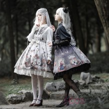 Vintage Gothic Lolita Jumper Skirt with Long Sleeve Blouse