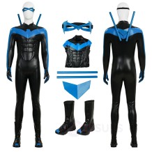 Dark Wing Hero Dick Grayson Comic Edition Blue Cosplay Costumes