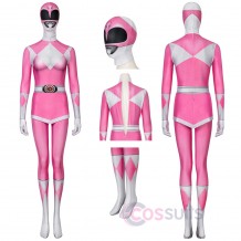 Pink Ranger Cosplay Costume Mighty Morphin Power Rangers Cosplay Jumpsuit