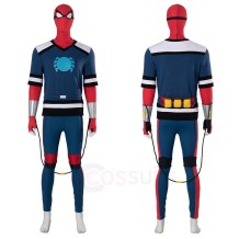 Peter Parker Cosplay Costume with Shoes and Bag from Spider-Man Freshman Year