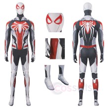 Spiderman PS4 White Armored Advanced Cosplay Jumpsuit
