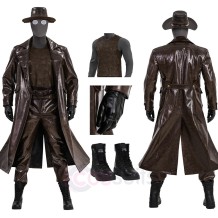 Spider-Man Noir Cosplay Costume Brown Leather Style Halloween Suits