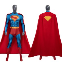 Clark Kent Superhero Legacy Cosplay Costume Superhero 3D Print Jumpsuit with Cape