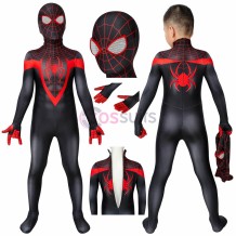 Ready To Ship Size M Ultimate Spiderman PS5 Miles Morales Cosplay Costume Spiderman Kids Suits Party Gifts