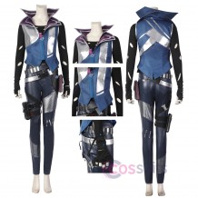 Valorant Fade Leather Blue Halloween Cosplay Outfits