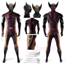 Deadpool 3 Wolverine Brown Battle Suit Cosplay Jumpsuit