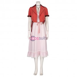 Aerith Cosplay Costume Final Fantasy VII Remake Cosplay Red Suit