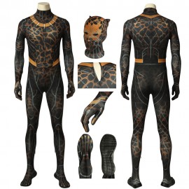 Black Panther Erik Killmonger Jumpsuit Golden Jaguar Cosplay Costume