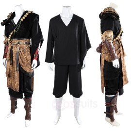 Black Myth Wukong Ebongold Silk Robe Cosplay Costumes