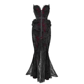 Scarlet Romance Gothic Velvet Mermaid Gown