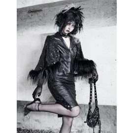 Shadow Stalker Gothic PU Leather A-Line Skirt