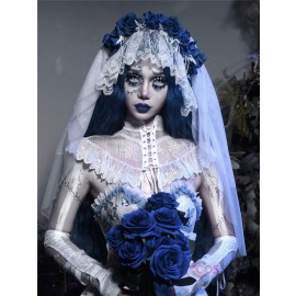 Corpse Bride Gothic Rose Veil and Lace Gloves