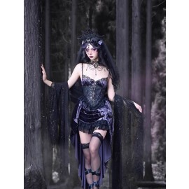 Moon Goddess Gothic Velvet Halloween Dress