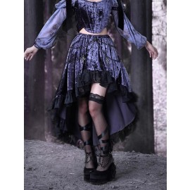 Halloween Lantern Sleeve Lace Blouse