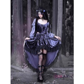 Halloween Lantern Sleeve Lace Blouse