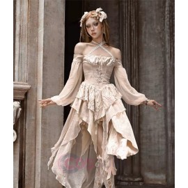 Classical Court Gothic Lantern Sleeve Dress